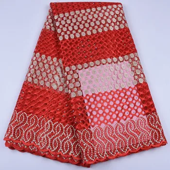 

African Nigerian Lace Fabric High Quality French Lace Fabric Insulating fabrics With Stones For activity And Dance A803