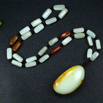 

Natural Hetian jade seed raw stone bare stone pendant necklace jade pendant sweater chain