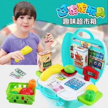 

BOWA shopping cart Toy supermarket cash register toys for girls boys cash cashier toy supermarket toy cash register for kids