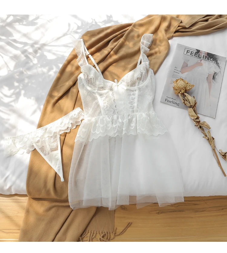 Dream готическое сексуальное нижнее белье Черно-белое Кружевное французское винтажное женские ночные рубашки с вышивкой павлина Цветочное платье для сна ночные рубашки