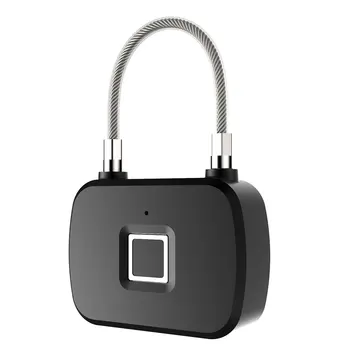 

Multifunctional fingerprint padlock Super CPU Support 360 Degree Angel Capacitive touch sensor black 1 pcs