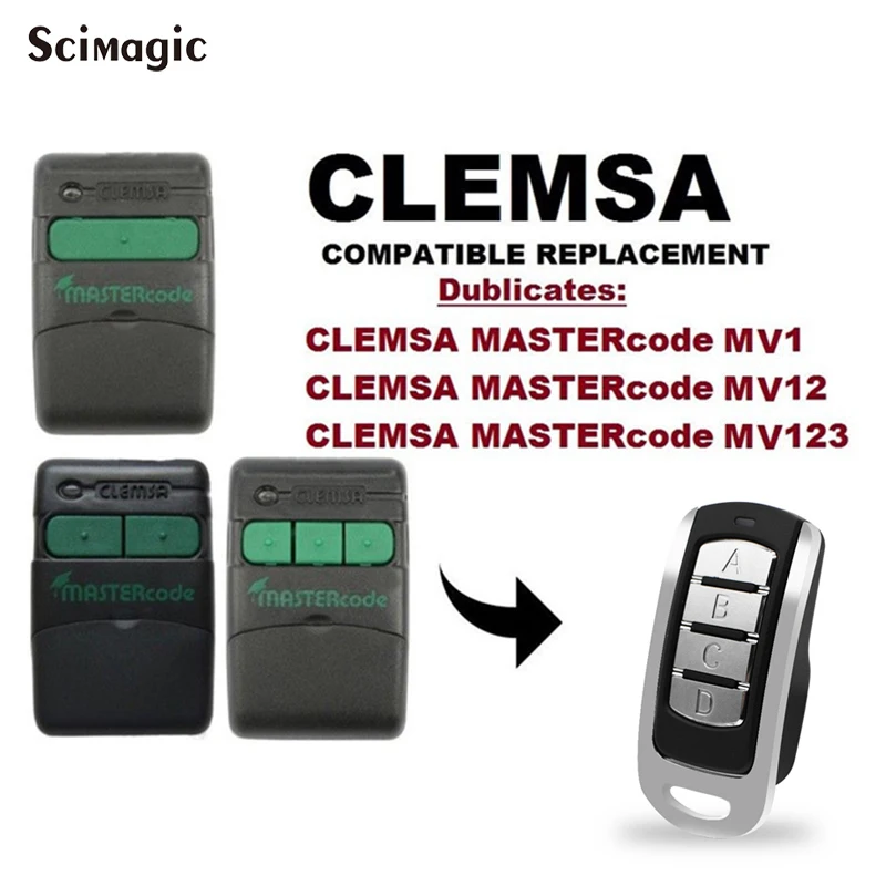 Пульт дистанционного гаража CLEMSA MASTERCODE MV 123 CLEMSA MUTAN Код управления воротами 433,92 mhz код прокатки ПДУ команда