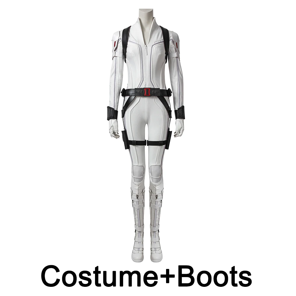 Черный костюм вдовы Косплэй костюм Наташа Романова Белый Ver 1 - Цвет: Costume Boots