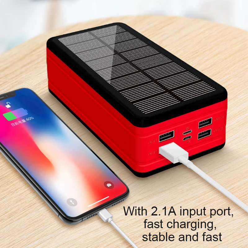 wireless power bank for iphone Large Capacity 99000mAh Solar Battery Charger with LED 4USB Portable Outdoor Travel External Battery for IPhone Samsung Xiaomi charmast