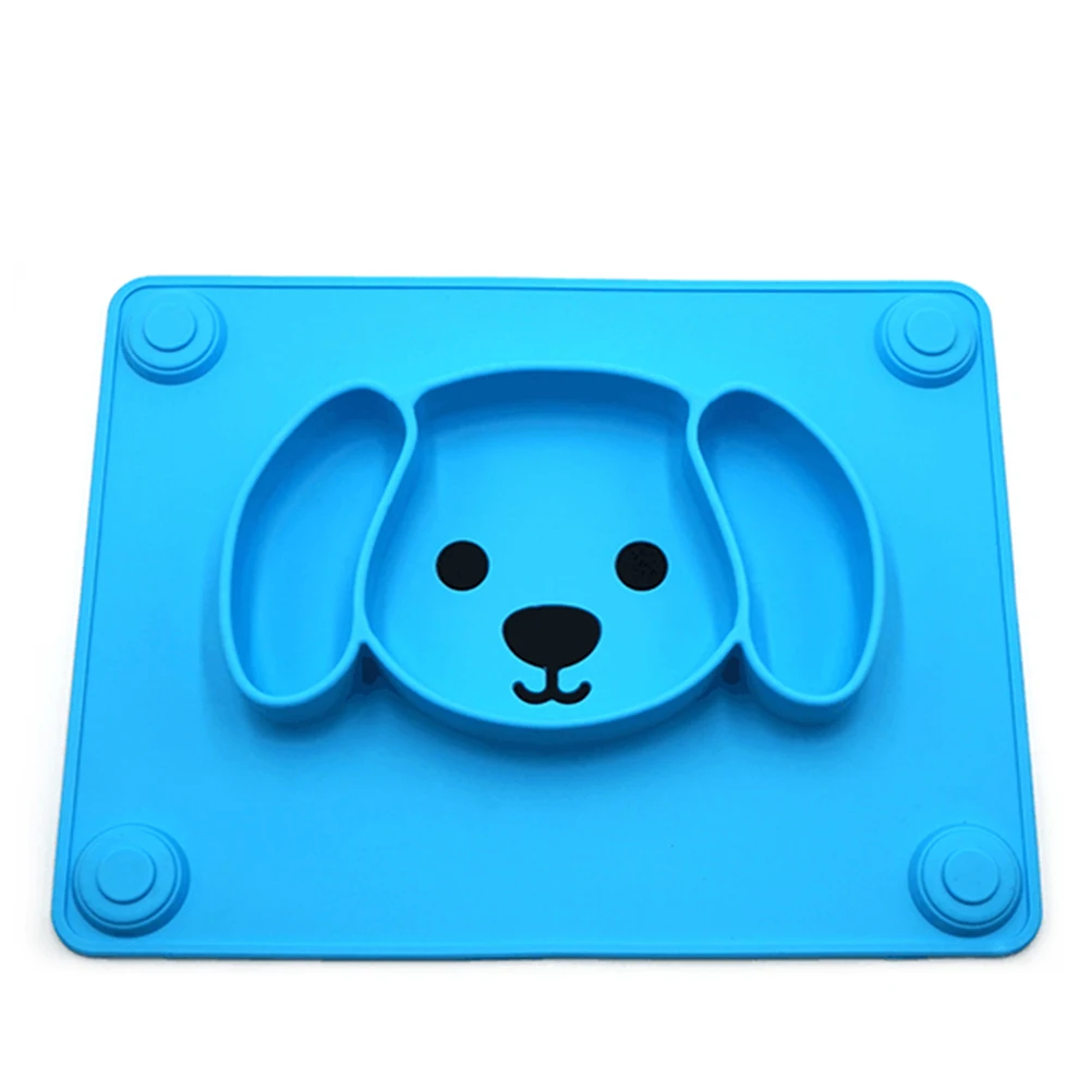 

Baby Placemat Cute Suction Tableware Puppy Shape Portable Non Slip Foldable Toddlers Child Feeding Reusable Leakproof Easy Clean