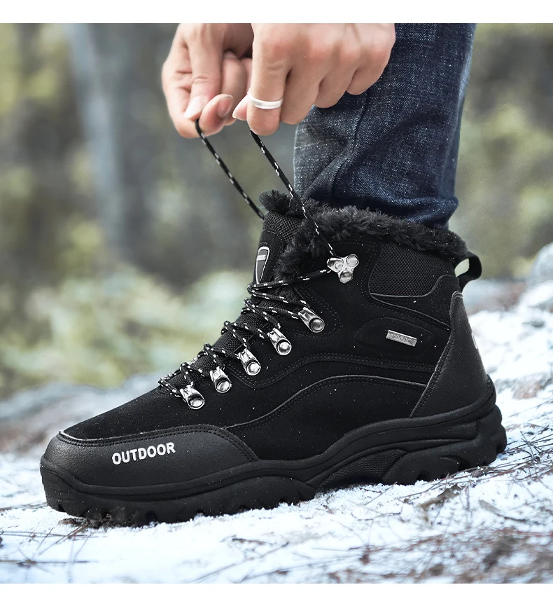 Зимние кожаные ботильоны мужская повседневная обувь теплые военные зимние ботинки уличные мужские кроссовки
