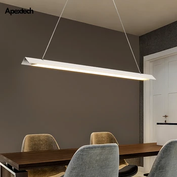 

Simple Modern Elongated LED Chandelier Dining Room Ceiling Hanging light Kitchen Island Suspended Luminaire Lighting Fixture