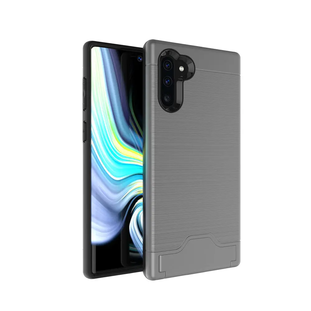 Case-Gray Для samsung Galaxy Note 10+ 5G 10 Plus Note10 матовый армированный резиновый чехол для телефона для samsung Note 10 Plus 5G слот для карт Чехол-держатель - Цвет: Case-Gray