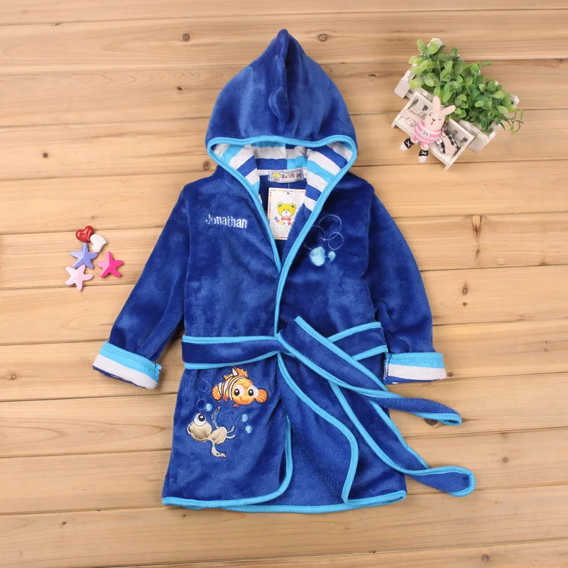 BOY'S Girls' Bathrobe CHILDREN'S Cartoon Bathrobe 2-Color Home Women's Robes