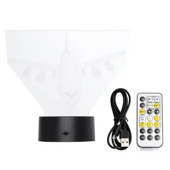 

Airplane Design Night Light 3D LED Acrylic Table Lamp Remote Control Bedside Light Desktop Lamp Without Battery