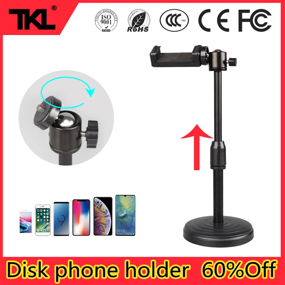 

TKL 360 Rotating phone holder desktop Flexible retractable phone stand microphone stand for iphone Android