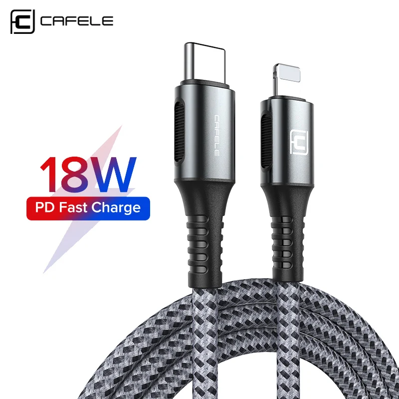 Зарядный кабель CAFELE USB C PD Lightning для iPhone SE 11 Pro XS Max iPad быстрая зарядка 18 Вт