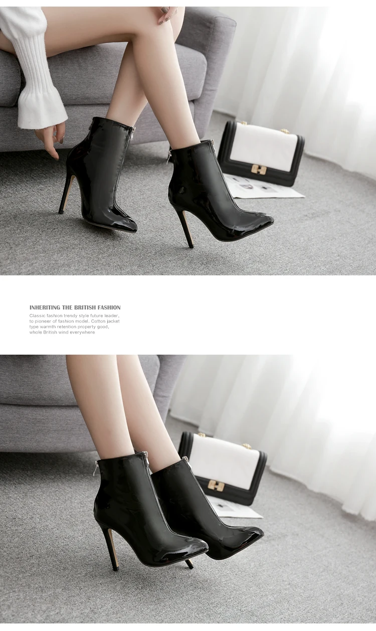 Женские ботинки для отдыха; ботильоны с острым носком на тонком каблуке в винтажном стиле; зимняя обувь из искусственной кожи; большие размеры