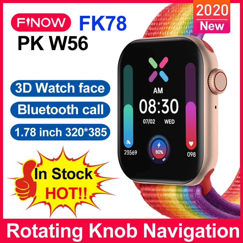 Смарт часы Finow FK78 2020 PK W56 reloj inteligente 1 78 дюйма Bluetooth Вызов спортивные фитнес для Android