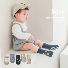 

2022 New Cute Children's Socks Solid Spring Boys Rubber Anti Slip Newborn Baby Floor Socks Cotton Infant Socks For Girls
