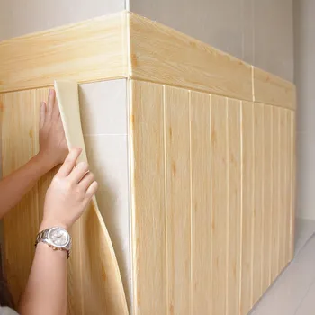 

70*70 3D Wallpaper Self Adhesive Woodr Grain Wall Sticker Soft Package Kindergarten Wall Decoration Waterproof Foam Wall Sticker