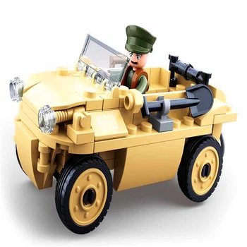 

Sluban 0690 106Pcs Military WW2 Amphibious Car German Army Troops Army Weapon Soldier Model Building Block Toys For Children
