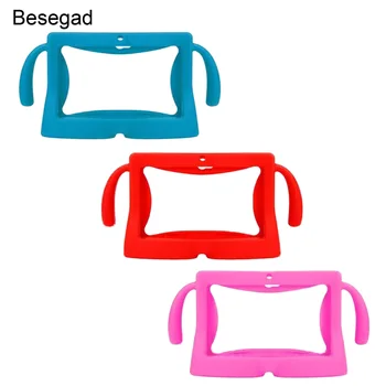 

Besegad Universal 7 Inch Tablet Protective Case Soft Silicone Cover Skin Shell Protector with Carry Handles for Children Kids