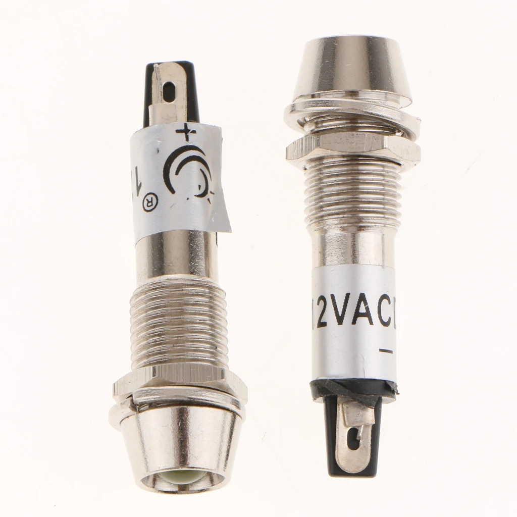 5 Pieces 12V DC 8mm XD8 1 Indicator Led Metal Signal Lights Lamps Bulb