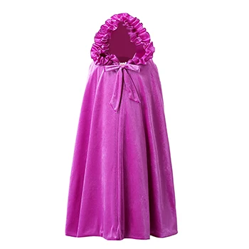 5 цветов; плащ для девочек для рождественской вечеринки; маскарадные костюмы принцессы; модная длинная шаль с капюшоном; однотонная бархатная одежда для девочек - Цвет: As the picture