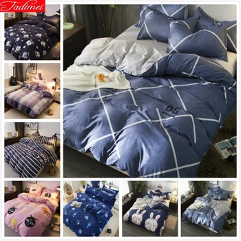 

Simple Style Duvet Cover 3/4 pcs Bedding Set Soft Cotton Bed Linens Single Double Queen King Big Size Quilt Pillow Case Bedlinen