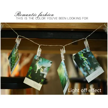 

2.5M Photo Hanging Clips String Light LED Decorative Lights 20 Clips LED Card Light USB Dry Battery Powered For Room Decoration