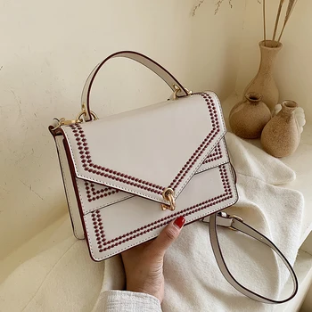 

Vintage Fashion Female Rivet Tote bag 2020 New High Quality PU Leather Women's Designer Handbag Lock Shoulder Messenger Bag