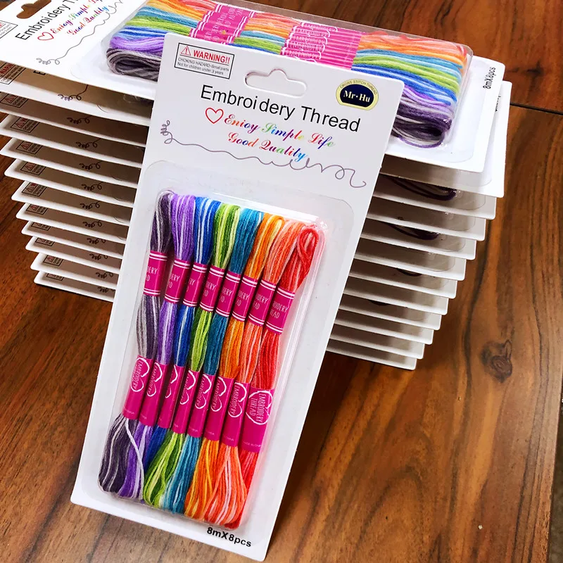 8pcs/card Color Variation Embroidery Variegated Floss Cross Stitch