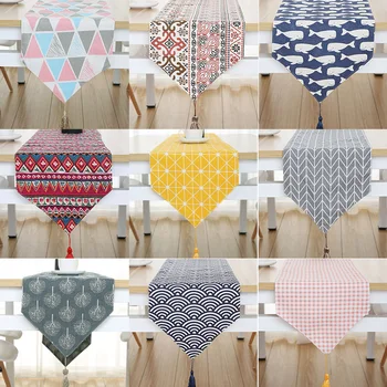 

Modern fashion Flower table cloth Party Wedding Decoration cloth bamboo carvas cloth Table Runner Cloth Cover