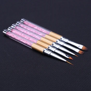 

5 pieces of new black handle painting painting UV gel nail liner brush extension lining Polish plastic pen manicure nail tool