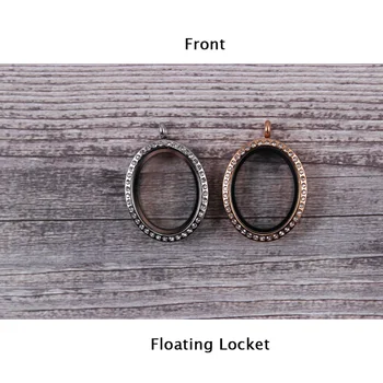 

5pcs/lot Oval Rhinestone Magnetic Plain Glass Locket For Necklace Custom Floating Charms Keepsaking Xmas Gift