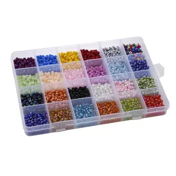 

4mm Glass Rice Beads Painted Beads 24 Color Boxed Combination