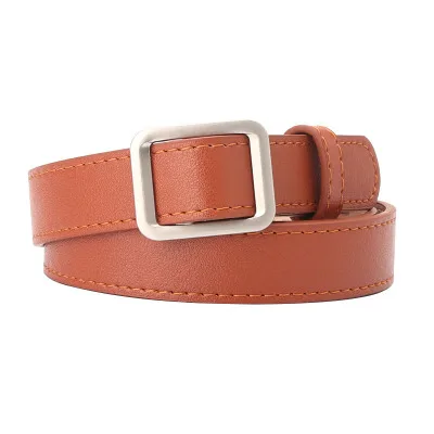 

Adisputent Soft PU Leather Square Buckle Vintage Decorative Casual Tighten All-Match Lightweight Long Women Belt Solid Holes