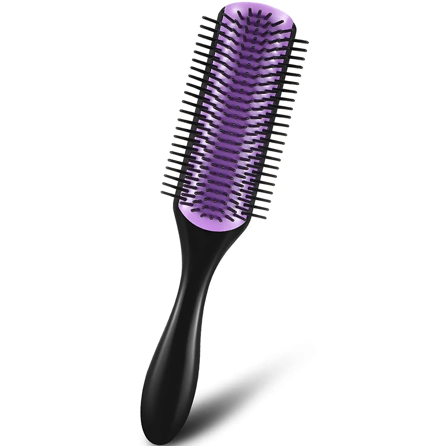 9-Row Hair Brush Cushion Nylon Bristle Brushes Massage Hair Brush with Anti-static Rubber Pad Hair Styling Tools