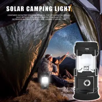 

7LED Light 6W 200LM Portable Solar Charger Camping LED Flashlight Outdoor Lighting Folding USB Rechargeable for Outdoor Camping
