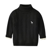 Осень-зима Детский свитер с высоким воротом плюс бархат утолщение