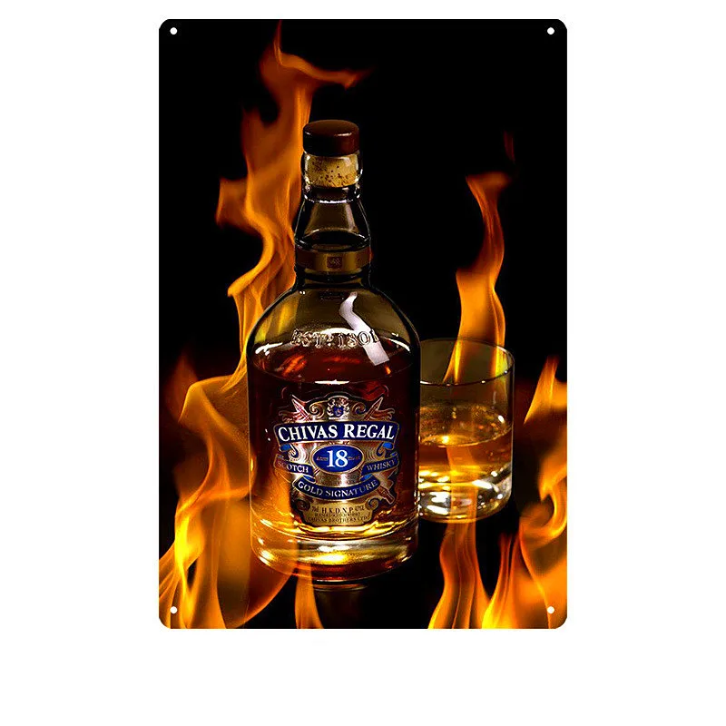 15 Chivas Regal табличка пивная винтажная металлическая жестяная вывеска наклейки на стену для бара, паба, клуба, украшение для дома, Настенный декор, виски, художественный плакат, тарелки - Цвет: 15