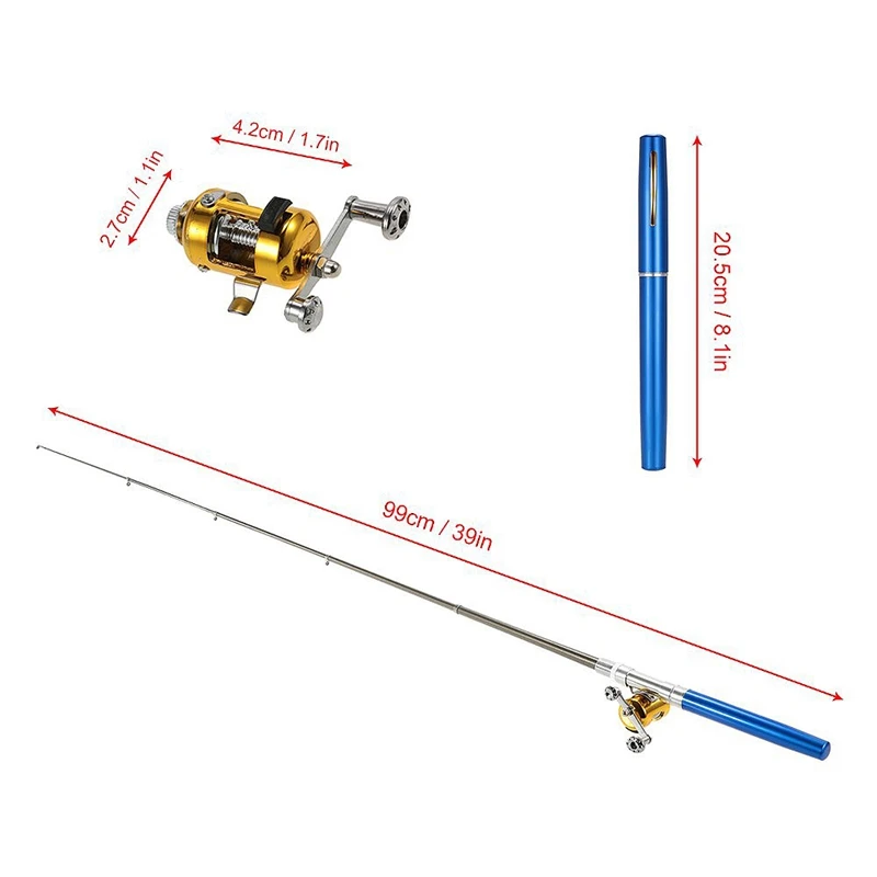 Fishing Rod Reel Combo Set, Mini Telescopic Portable Pocket Pen Fishing Rod Pole,Fishing Reel,25M Fishing Line ,Baits Jig Hooks Fishing Rod Reel Combo Set, Mini Telescopic Portable Pocket Pen Fishing Rod Pole,Fishing Reel,25M Fishing Line ,Baits Jig Hooks