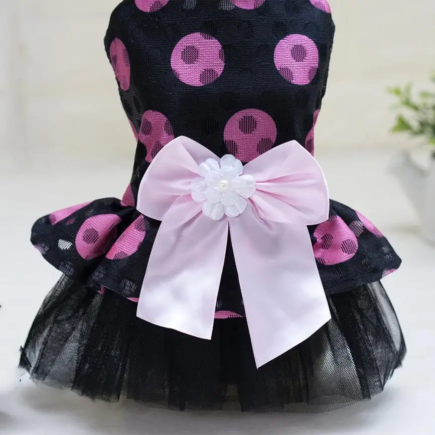 Transer новая модная одежда для собак, платье в горошек с бантом, платье для собак, кошек, милая летняя одежда для собак Hondenmand, одежда для домашних животных 22. JULY.28