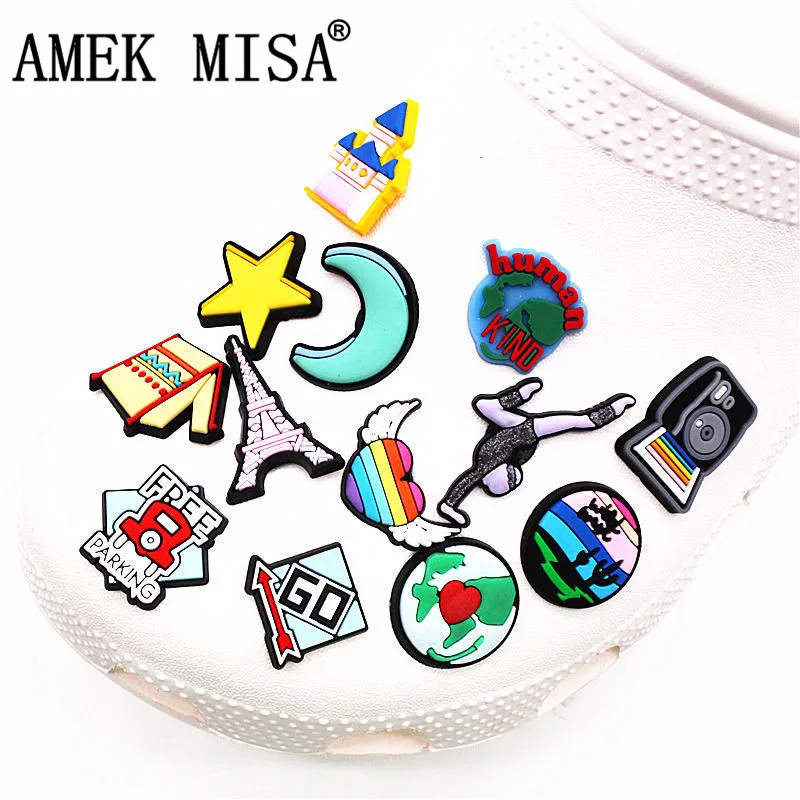 Shoe-Charms-Accessories Shoe-Decoration Protect Croc Jibz Star Party Moon Kids 1pcs 