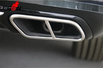

2pcs Car Rear Dual Exhaust End Pipe Sticker Cover Trim For Volvo S90 2017 2018