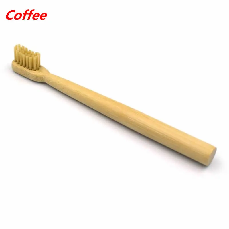 Coffee Бамбуковая детская зубная щетка с мягкой щетиной деревянная зубная щетка натуральная бамбуковая ручка для ухода за зубами Экологичная зубная щетка для путешествий - Цвет: Coffee