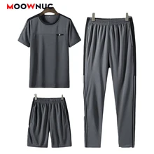 Sportswear Tracksuits Men Sweatshirt Sporting 2021 New Summer T-shirt + Pants + Short Casual Track Suit Fashion Fitness Jogger