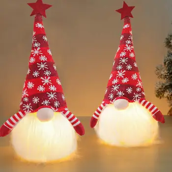 

Christmas Glowing Santa Claus Gnome Plush Doll Elf Dwarf Party Decoration Gift