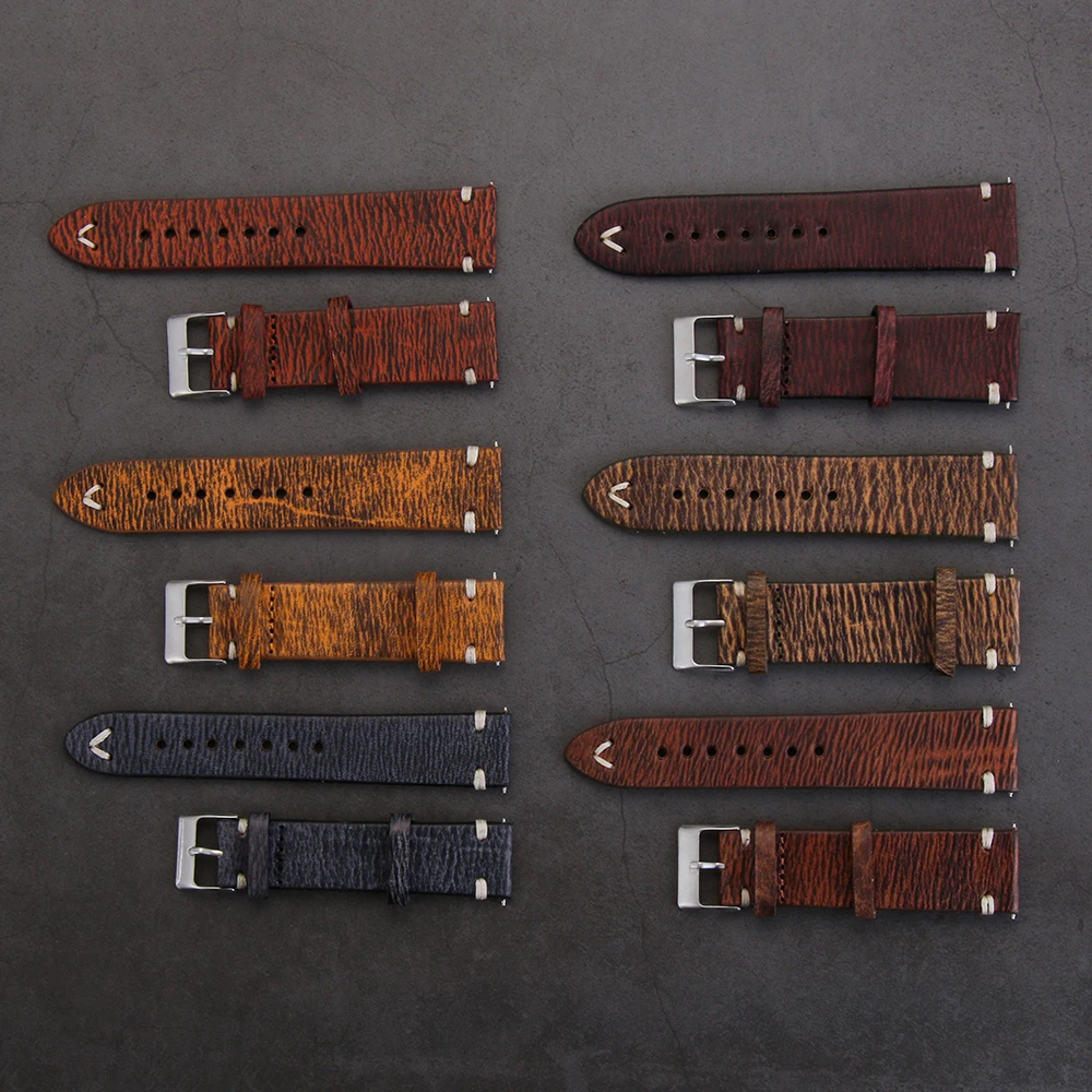 

Universal Vintage Women Men Watches Replacement Distressed Leather Watch Band Stitching Bracelet Watchband Strap with Stitching
