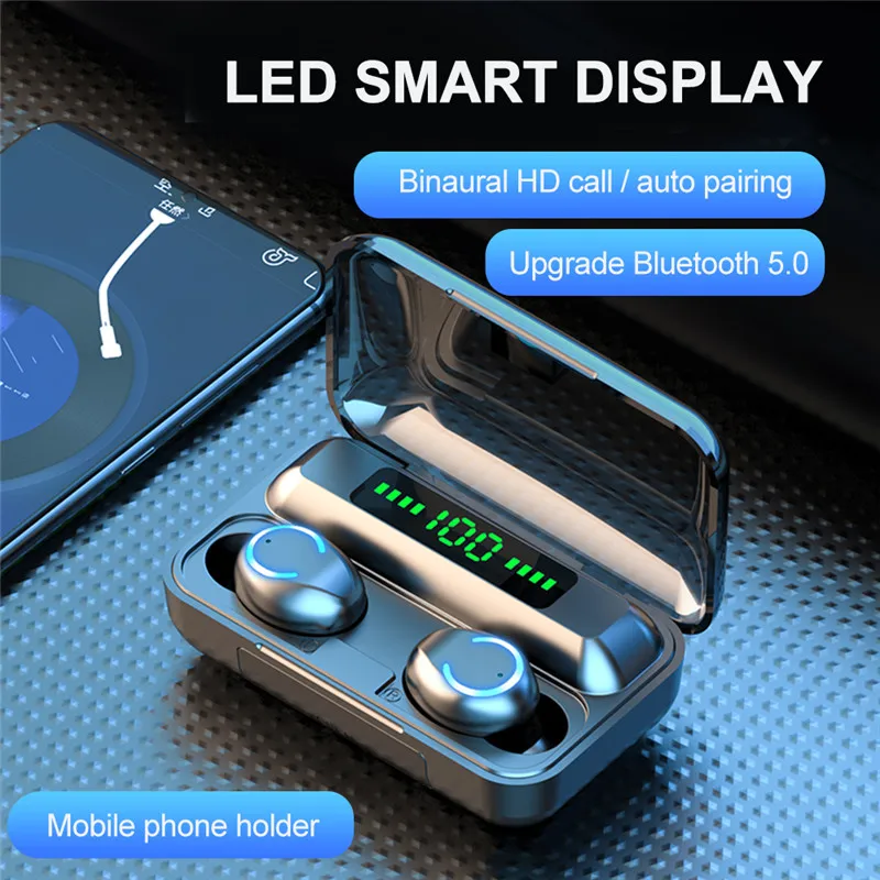 Hi Fi игровые беспроводные наушники Bluetooth 5 0 TWS со светодиодный ным дисплеем CVC8.0