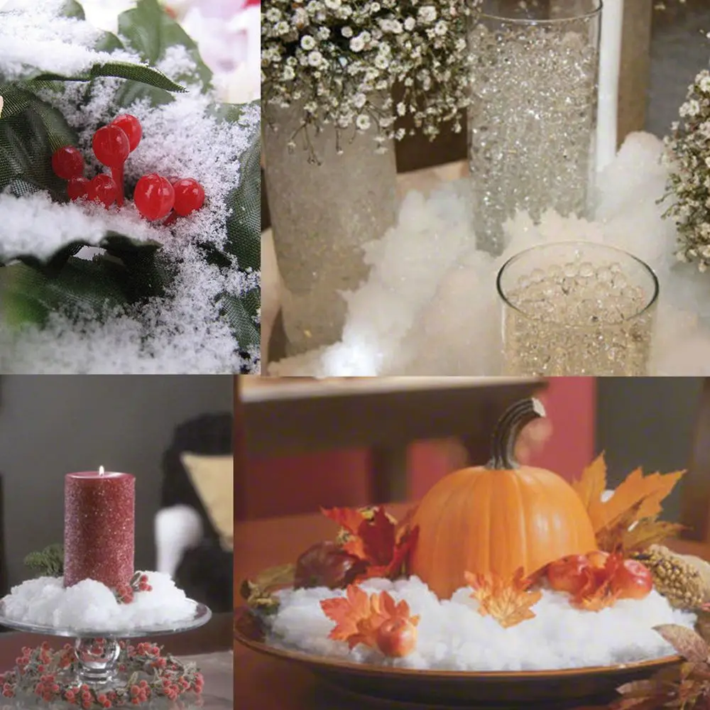 1 упаковка искусственный снег Снежный порошок быстрого приготовления пушистый Снежинка супер абсорбент Замороженные вечерние реквизит для рождественской вечеринки декор D