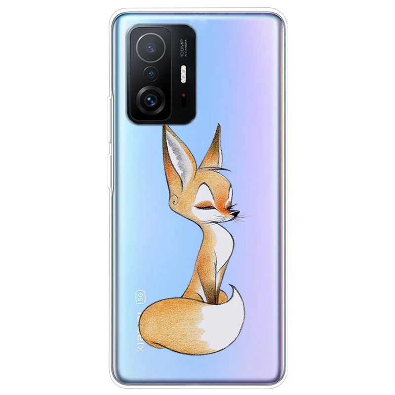 Soft TPU Silicone Clear Cartoon Case for Xiaomi 11T Pro - Transparent Protective Phone Cover