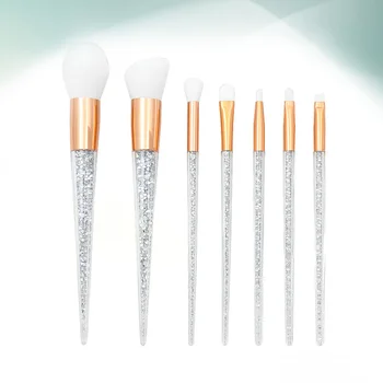 

7Pcs Professional Makeup Brush Kit Comestic Brushes Makeup Tools Comfortable Soft Powder Brushes for Woman (Golden Tube White Br