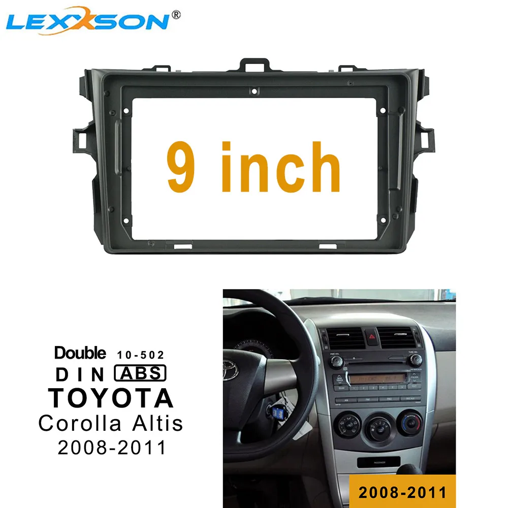 9 дюймов Автомобильный Радио фасции комплект для TOYOTA Corolla/Altis 2009-2013 двойной Din Фасции Аудио фитинг адаптер Переходная панель в-тире
